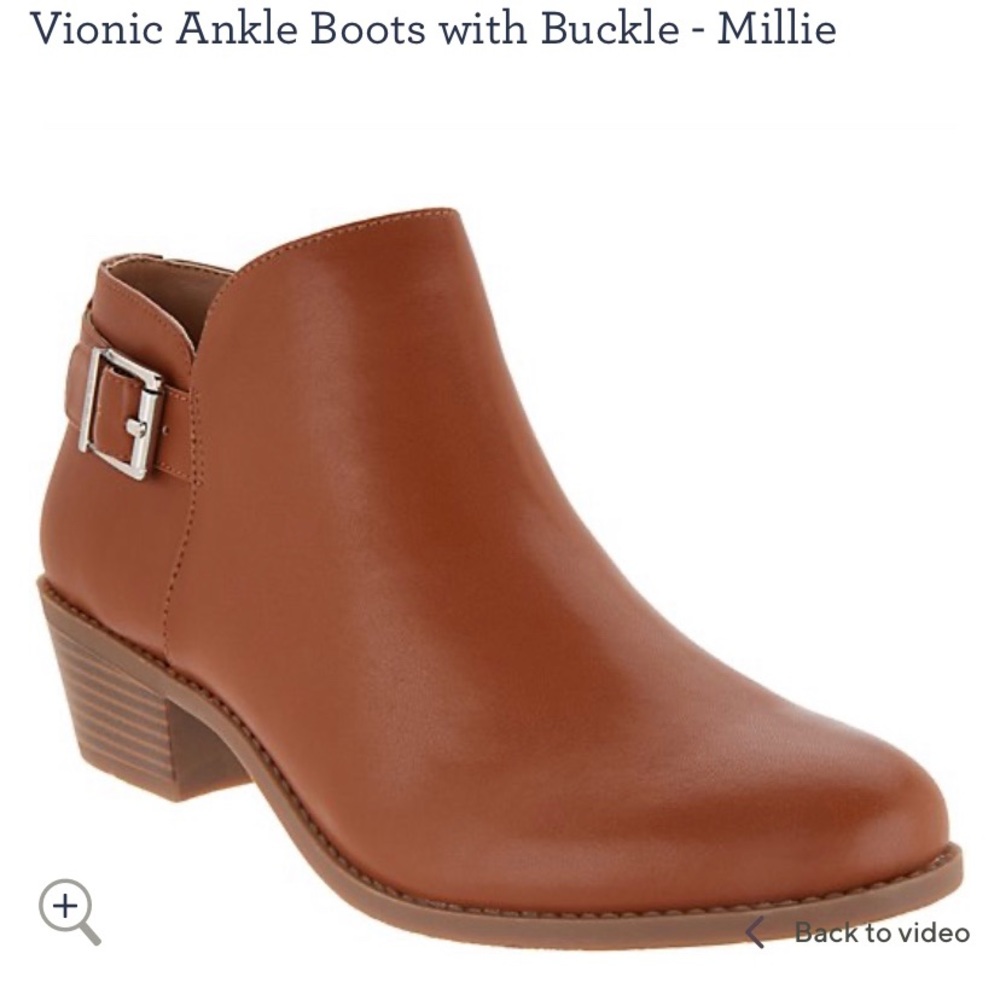 Vionic Millie Booties - Cognac